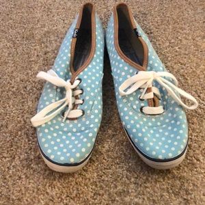 Women’s blue polka dot keds-8.5
